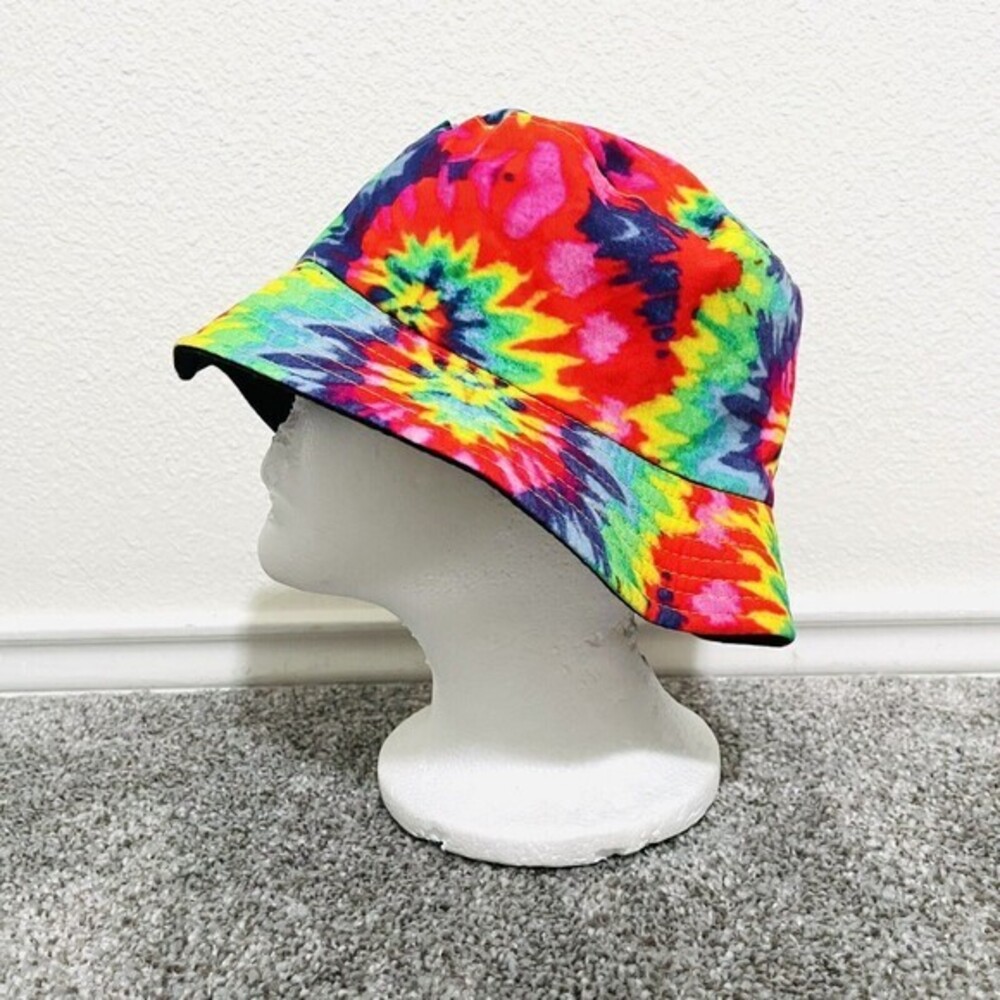 Tie Dye Bucket Hat Rainbow Reversible Unisex Sun Style Foldable Colorful